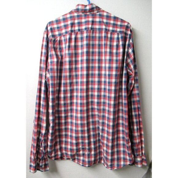 J Crew Shirt Mens Large Tall Red Plaid Button Down Dress Shirt Preppy Adult LT - Picture 2 of 7